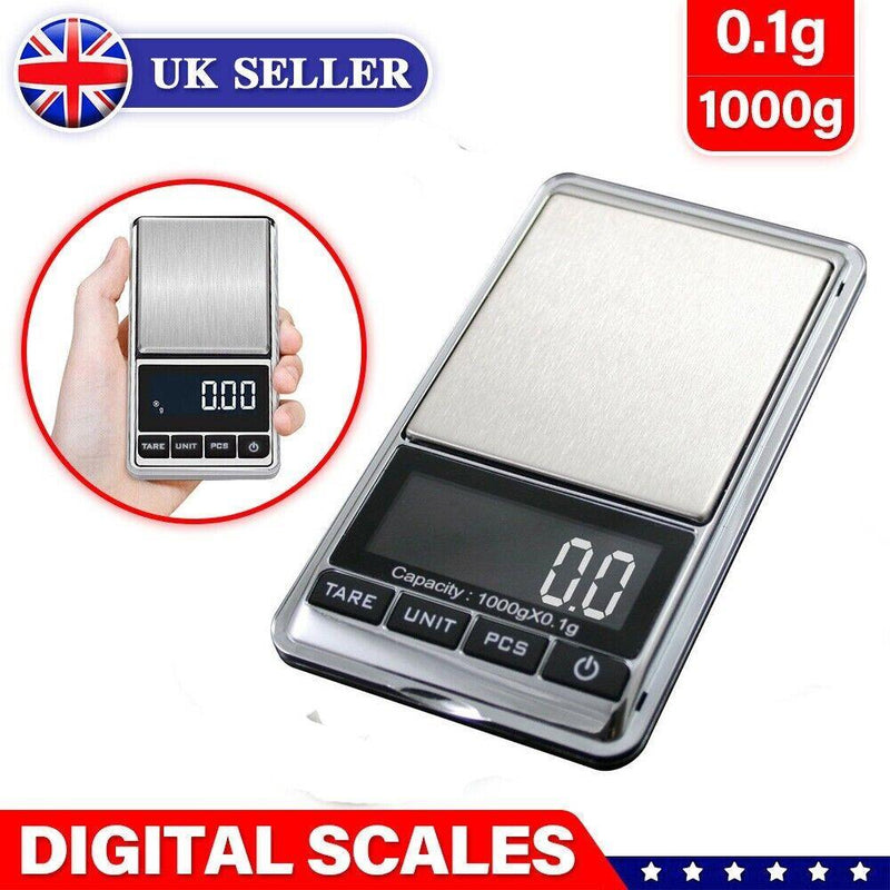 Digital Weighing Scales Jewellery Gold Mini Micro Pocket Electronic 0.1g 1000g