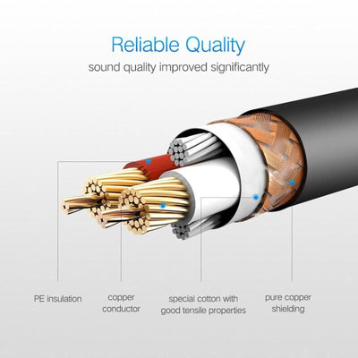 AUX CABLE Stereo Jack Coiled 3.5mm Lead Male Audio Gold Plated 1 Meter