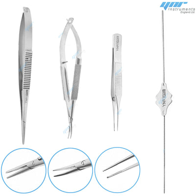 YNR New 33 Pcs Ophthalmic Cataract Eye Micro Medical Surgery Surgical Instrument