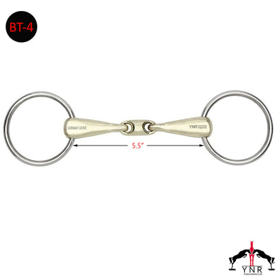 MOUTH LOOSE 3'' RING FRENCH LINK SNAFFLE HORSE PONY BIT SILVER IRON 5 INCH YNR