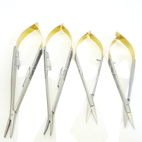 YNR Castroviejo Micro Scissors Needle Holder TC Tip 14,11 cm Straight Curved CE