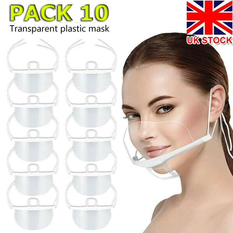 Reusable Clear Mask Plastic Half Face Cover  Anti-saliva Protective Face Shield