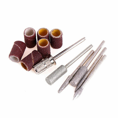 12 Pieces Nail Drill Bits Cuticle Manicure Machine Diamond File Gel Polish Kit Set