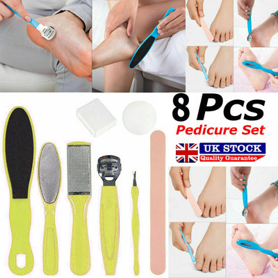 Professional Pedicure Kit Foot File Set, Includes 8 Pack Foot Rasp Callus Remover Dead Skin Tool Kit Stainless Steel Nail Toenail Clipper Foot Care Kit for Women Men Salon or Home