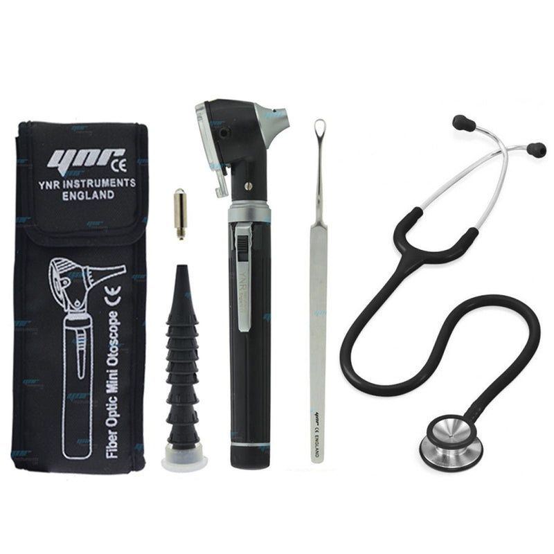 YNR® Otoscope Stethoscope Ear Wax Remover Medical ENT EMT Set NHS CE Approved