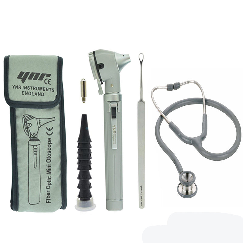 YNR® Otoscope Stethoscope Ear Wax Remover Medical ENT EMT Set NHS CE Approved