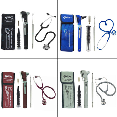 YNR® Otoscope Stethoscope Ear Wax Remover Medical ENT EMT Set NHS CE Approved