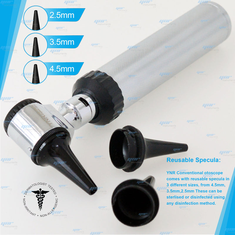 YNR Otoscope Microscope Auriscope Conventional + Adapter + Disposable Specula BUNDLE