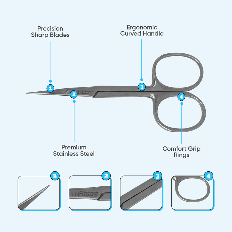Professional Finger Toe Nail Scissors Curved Arrow Steel Manicure Cuticle Nail