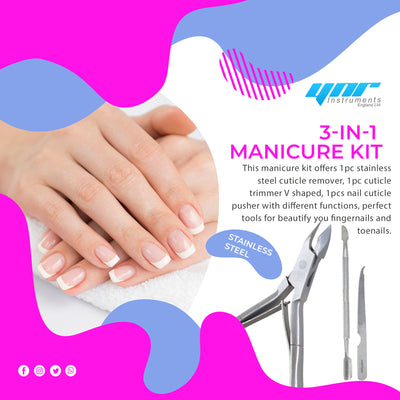 YNR® Cuticle Nipper Manicure 3 pcs Set
