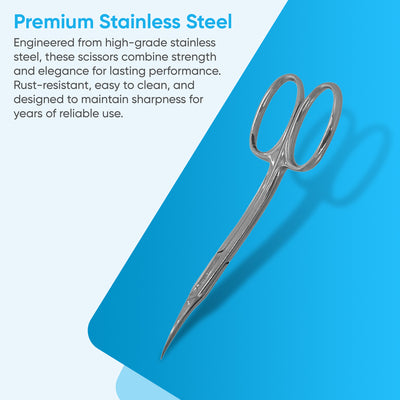 Professional Finger Toe Nail Scissors Curved Arrow Steel Manicure Cuticle Nail