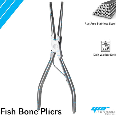 YNR Fish Bone Remover Pliers Tweezers Clamps Seafood Preparation Tools Kitchen Cooking Dining 18cm