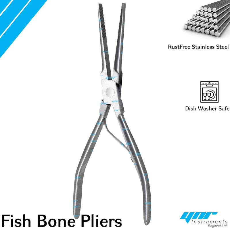 YNR Fish Bone Remover Pliers Tweezers Clamps Seafood Preparation Tools Kitchen Cooking Dining 18cm