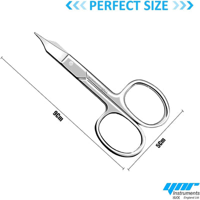 YNR® Cuticle Nail Scissors Curved Blade Professional Stainless Steel Beauty Scissors, for Manicure Pedicure, Eyebrows, Nose, Hair Trimming Beauty Grooming Thick Toenails Women Men