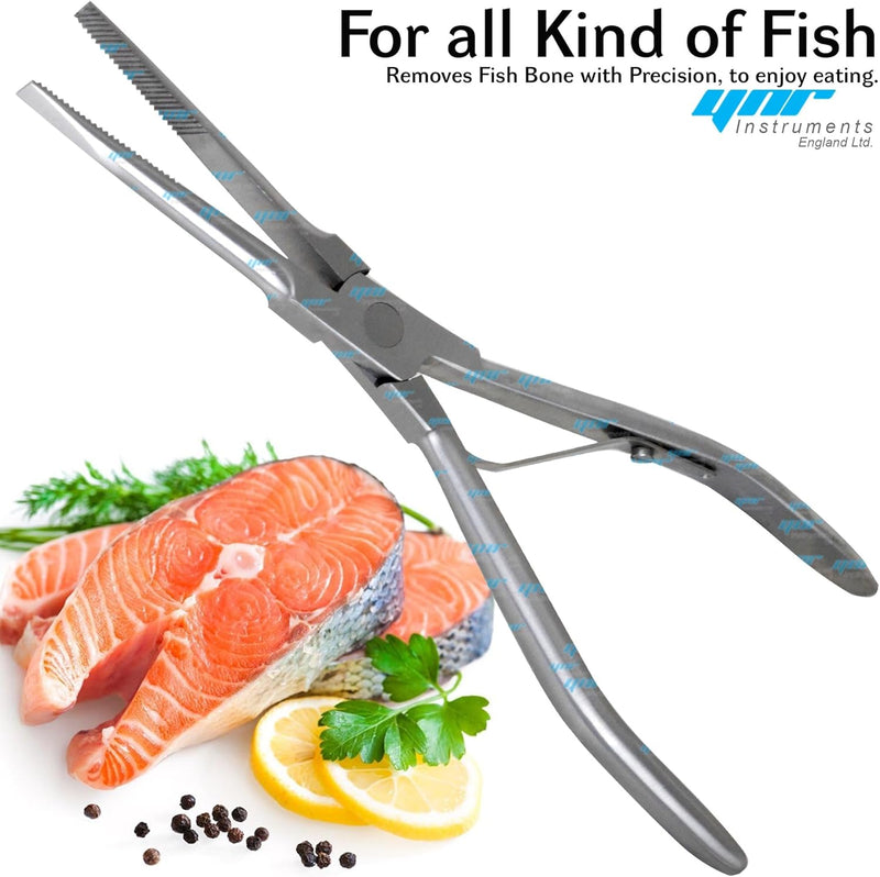 YNR Fish Bone Remover Pliers Tweezers Clamps Seafood Preparation Tools Kitchen Cooking Dining 18cm