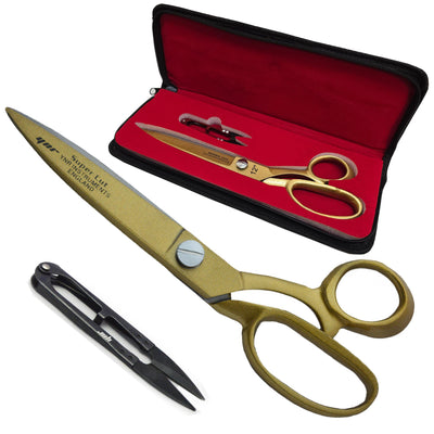 12 Inches Tailor Dressmaking Scissors and Yarn Thread Snippers - Heavy Duty Stainless Steel Sharp Shears Fabric, Clothes, Leather, Denim, Altering, Sewing & Tailoring