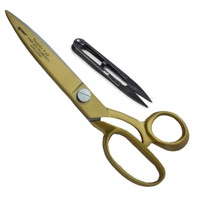 12 Inches Tailor Dressmaking Scissors and Yarn Thread Snippers - Heavy Duty Stainless Steel Sharp Shears Fabric, Clothes, Leather, Denim, Altering, Sewing & Tailoring