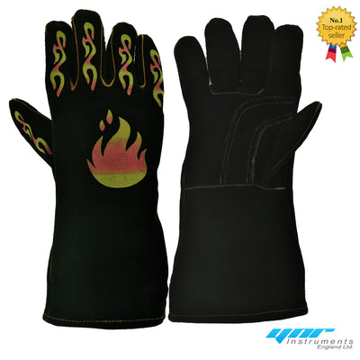 Heat Resistant Grilling Gloves Oven Gloves Long Kitchen Gloves for BBQ Barbecue, Cooking, Baking, Welding, Cutting