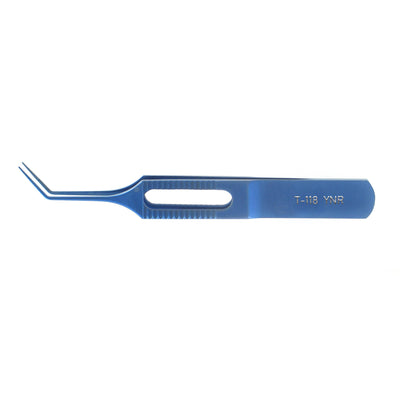 YNR T-118 McPherson Type Forceps Angled With 10 mm Shaft of Tying Platform, Titanium