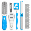 YNR 5-Piece Pedicure Foot Care Kit with 10 Blades – Callus Shaver, Foot Rasp, Nail Clipper & File