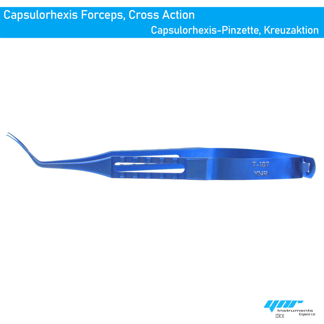 Akahoshi Style Capsulorhexis Cross Action Forceps – Titanium Ophthalmic Eye Instrument