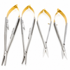 YNR 4-piece Castroviejo micro scissors and TC needle holder set, 11 cm and 14 cm