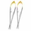 YNR 2-piece Castroviejo TC needle holder set, 14 cm straight and curved