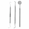 YNR 3-teiliges Set aus Dentalspiegel, Schaber und Zahnsteinentferner – professionelles Dentalinstrument für zahnmedizinische Untersuchungen und parodontale Behandlungsabläufe