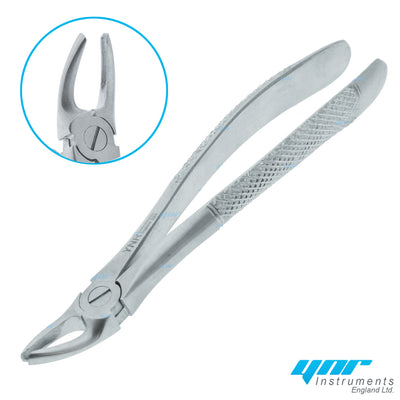 YNR® Dental Tooth Extraction Forceps Tools Upper Lower Molars Roots Dentist Surgery Tools CE Mark (NO-7 Upper Premolars Serrated)