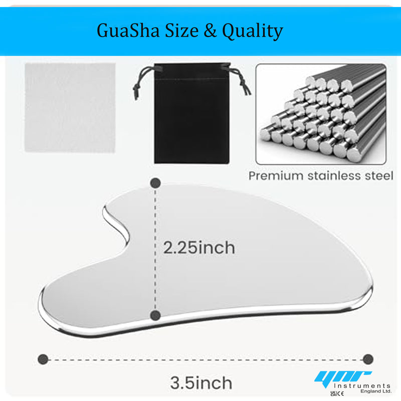 Gua Sha Facial Tools, Natural Terahertz Guasha, Manual Massage Sticks for Jawline Sculpting and Puffiness Reducing, Facial Massage Tool