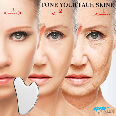 Gua Sha Facial Tools, Natural Terahertz Guasha, Manual Massage Sticks for Jawline Sculpting and Puffiness Reducing, Facial Massage Tool