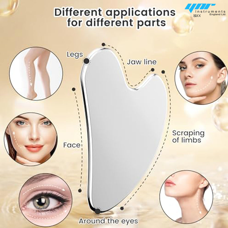 Gua Sha Facial Tools, Natural Terahertz Guasha, Manual Massage Sticks for Jawline Sculpting and Puffiness Reducing, Facial Massage Tool