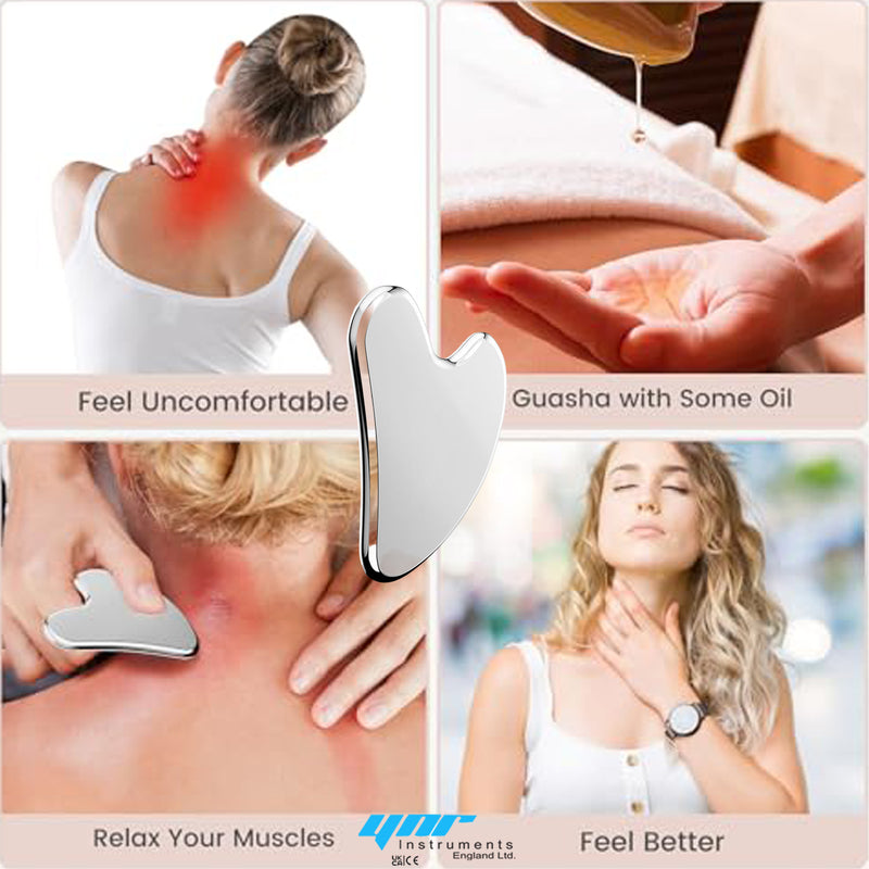 Gua Sha Facial Tools, Natural Terahertz Guasha, Manual Massage Sticks for Jawline Sculpting and Puffiness Reducing, Facial Massage Tool