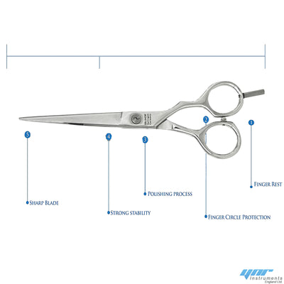Professional German Hairdressing Scissors Barber Salon Hair Cutting Shears Razor Sharp Rings, Oil, Cloth, Key