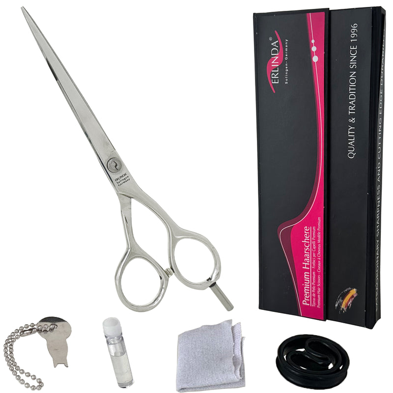Professional German Hairdressing Scissors Barber Salon Hair Cutting Shears Razor Sharp Rings, Oil, Cloth, Key