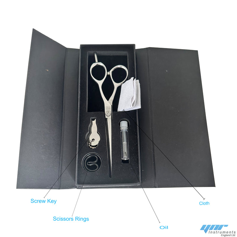Professional German Hairdressing Scissors Barber Salon Hair Cutting Shears Razor Sharp Rings, Oil, Cloth, Key