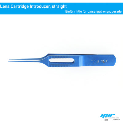YNR T-116 Lens Cartridge Introducer, Straight Forceps, Titanium