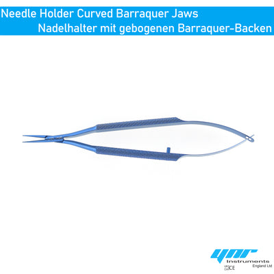 YNR T-125 Barraquer Needleholder Curved Surgical Eye Needle holder Ophthalmic forceps Forceps, Titanium