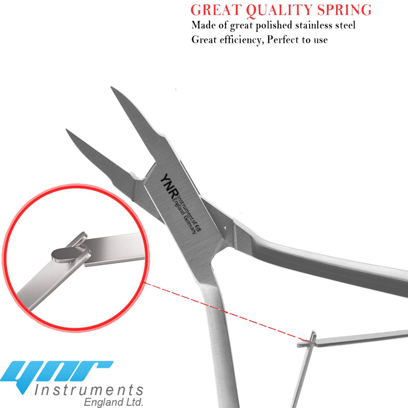 YNR Toenail Clippers - Podiatry Tool German Forged - Pointed Side Nail Nippers to Cut Thick Toe Nails - Hospital Grade 13cm