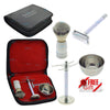 YNR® Complete Traditional Wet-Shaving Set in Faux-Leather Case – 7 Colours
