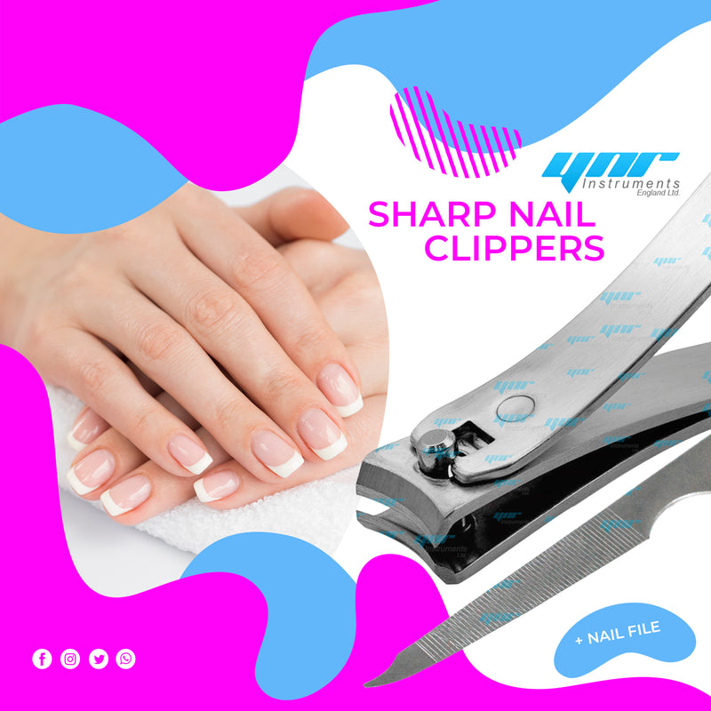 Nail Clippers - YNR England Large Toe Nail Clippers for Thick Nails with Wide Jaw Opening, Sharp Curved Blade Fingernail Clippers Heavy Duty Nail Cutter Trimmer for Men Seniors with Nail File
