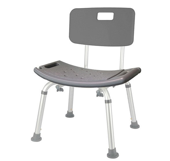 Grey Shower Chair with Backrest Mobility Elderly Disability Care