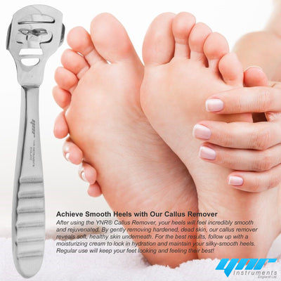 YNR Corn and Callus Remover|Pedicure Tool for Safely Removing Corns|Calluses, Dead |Dry Hard Skin |Includes 10 Replacement Heads | Foot and Heel Scrubber Scraper, Corn Plane, Footcare