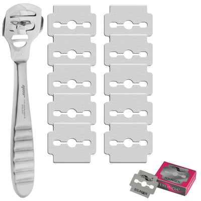 YNR Corn and Callus Remover|Pedicure Tool for Safely Removing Corns|Calluses, Dead |Dry Hard Skin |Includes 10 Replacement Heads | Foot and Heel Scrubber Scraper, Corn Plane, Footcare