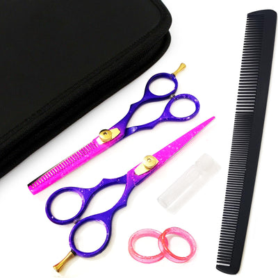 Professional Hairdressing Scissors Set (5.5 Inch) Hair Cutting Scissor & Thinning Scissor Comb With Case – Perfect for Men, Women, Children, and Adults
