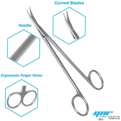 YNR Toe Nail Scissors Straight & Curved Clippers Extra Long Reach Handle Scissors Surgical Stainless Steel Pedicure Chiropody CE 6 Inches