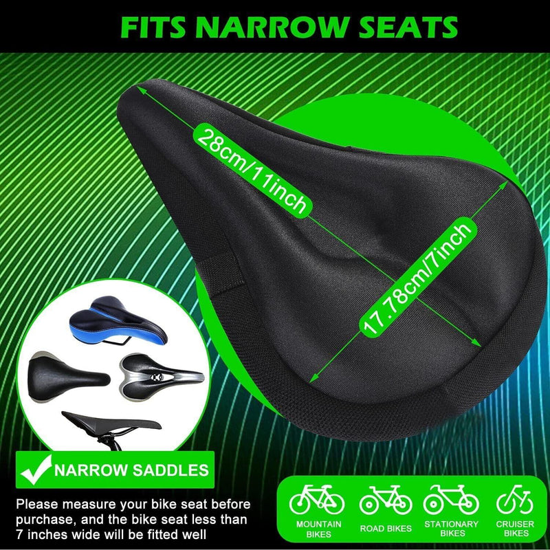 Bike Seat Cover Cushion Padded Bicycle Gel Saddle Extra Comfort Spin Exercise