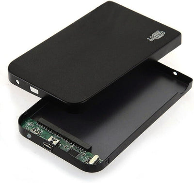 2.5 Inch External SATA Hard Drive Case Enclosure Caddy HDD SSD USB 2.0 Black