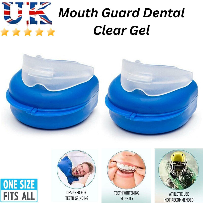 Gum Shield Dental Clear Gel Mouth Guard Night Teeth Grinding 2 Pack