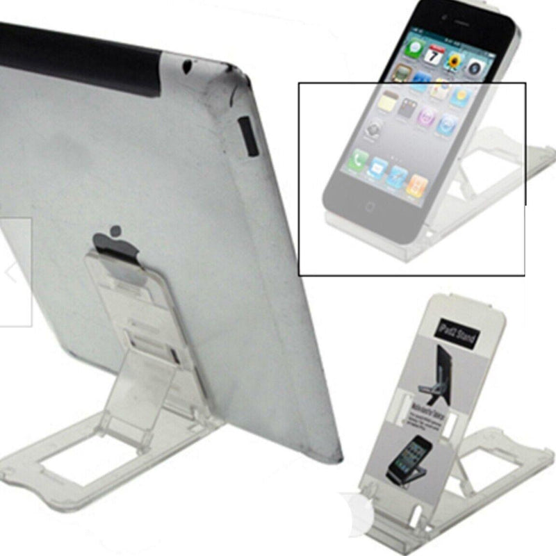 iPad Tablet iPhone Desk Stand Holder Mobile Phone Folding Portable Black